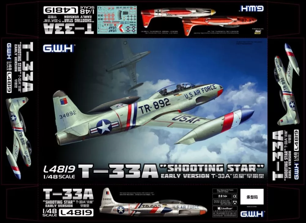 โมเดลเครื่องบิน Great Wall Hobby 1/48 L4819 T-33A "SHOOTING STAR" EARLY VERSION