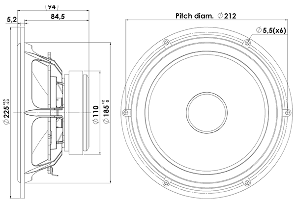 ScanSpeak 22W/4534G00 Discovery 8" Woofer 4 ohm