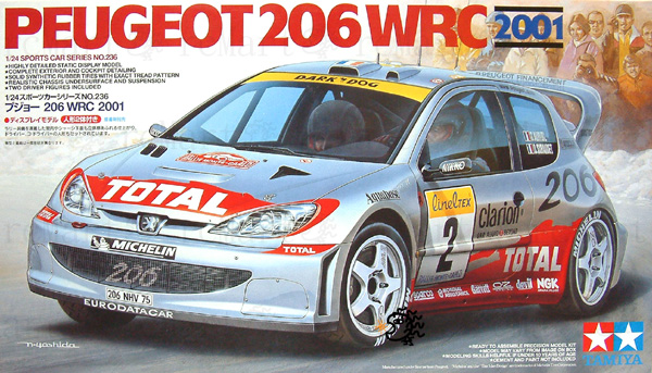 โมเดลรถแข่งจำลองทามิย่า ขนาด 1/24 TA24236 Peugeot 206 WRC 2001