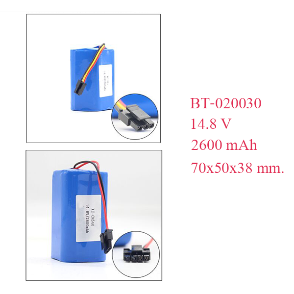 BT0030 แบตเตอรี่ CEN717 กำลังไฟ 14.8 v กระแส 2600 mAh ขนาด 70 x 37 x 37 (แบบ 3 สาย )