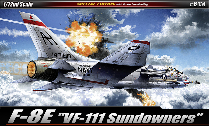 โมเดลเครื่องบินจำลอง Academy ขนาด 1/72 AC12434 F-8E VF-111 SUNDOWNERS