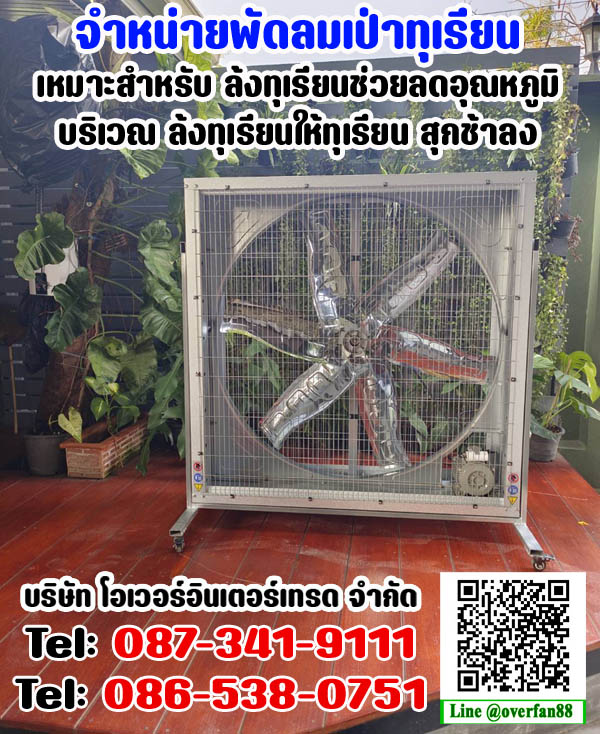 พัดลมเป่าทุเรียน เหมาะสำหรับ ล้งทุเรียน ช่วยลดอุณหภูมิบริเวณ ล้งทุเรียน ให้ทุเรียนสุกช้าลง ขายพัดลมเป่าทุเรียน