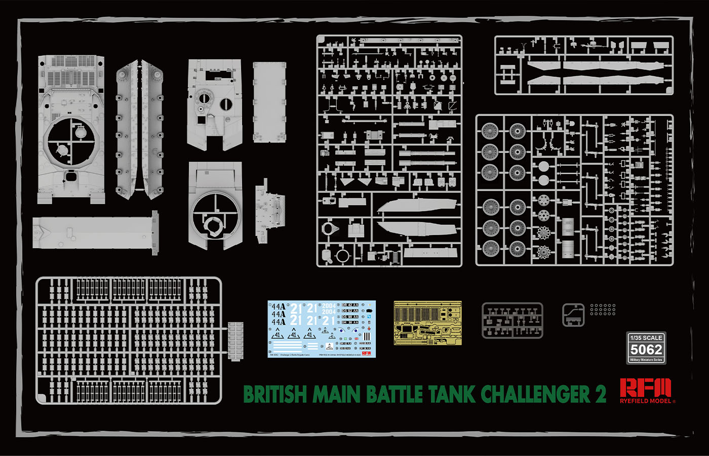 โมเดลรถถัง Ryefield Model (RFM) 1/35 RM-5062 British Main Battle Tank Challenger 2 w/workable track links