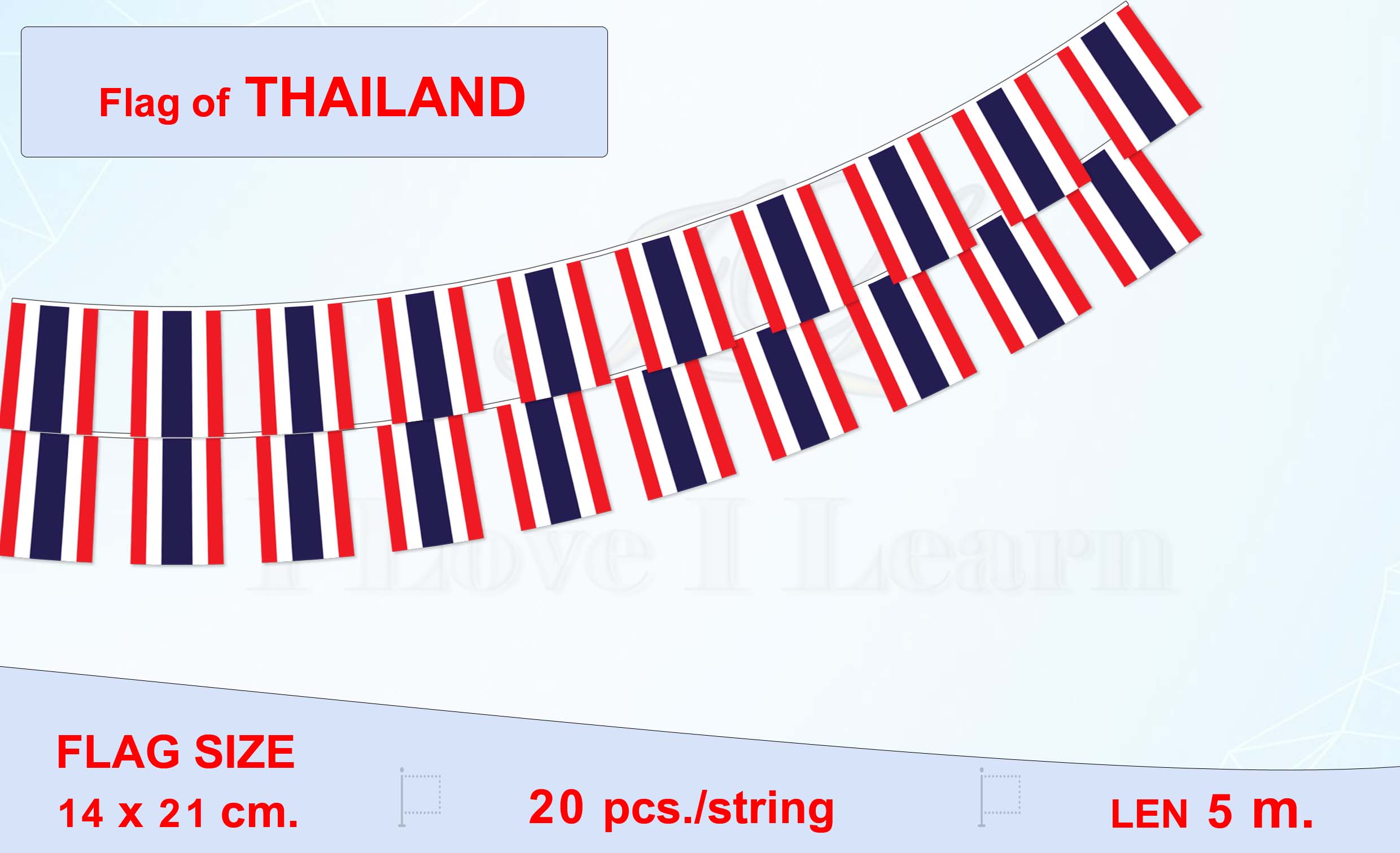 ธงชาติไทย (ธงราวไทย) Thailand Flag Small Flag Decoration Thailand Small Flag ธงชาติประเทศไทย สำหรับประดับตกแต่งในงาน ตกแต่งสถานที่ ราคาถูก