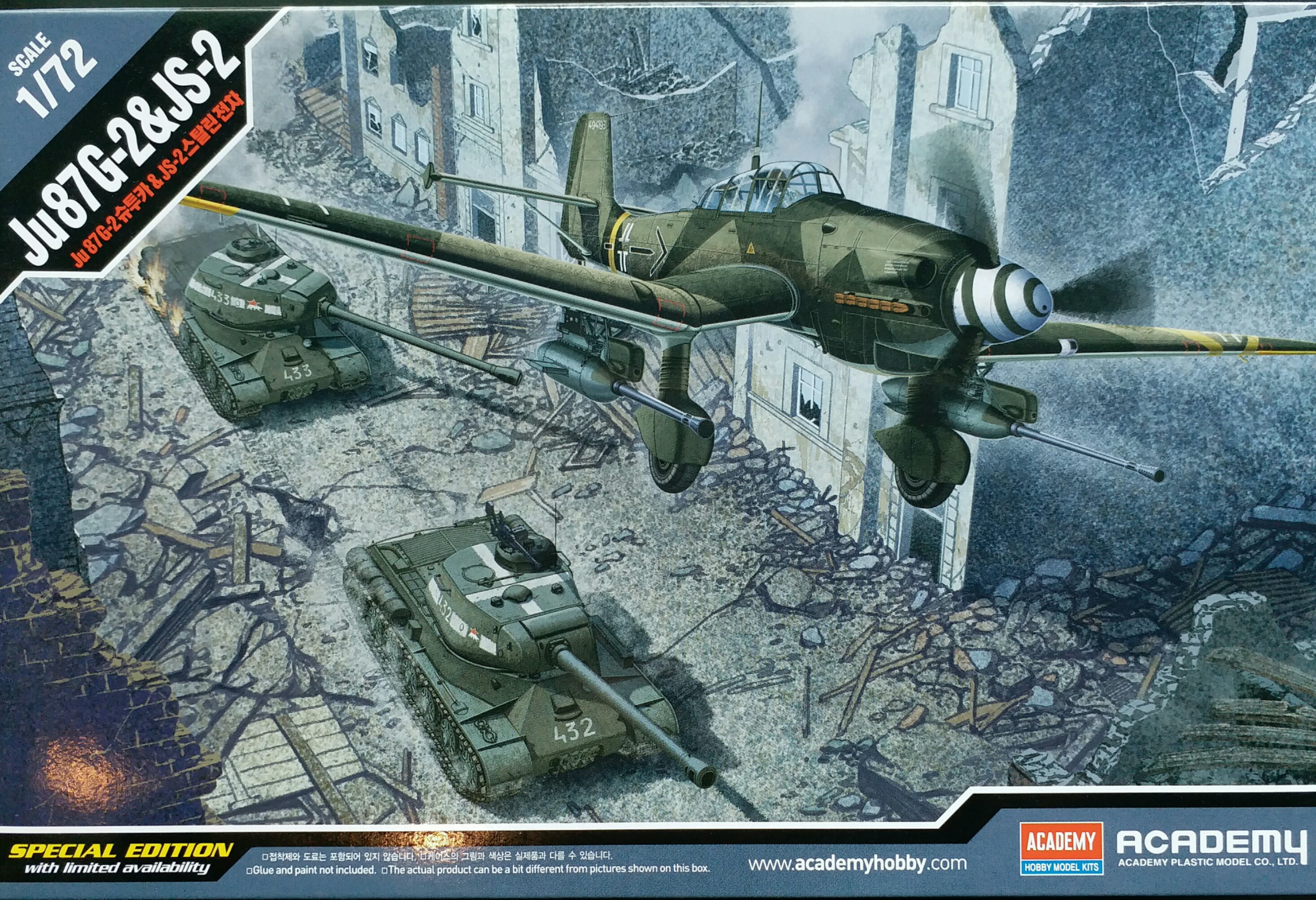 โมเดลเครื่องบินจำลอง Academy ขนาด 1/72 AC12539 Ju87G-2&JS-2 Special edition