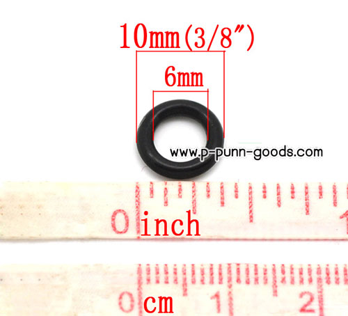 วงยางกันเลื่อน สำหรับเชือก 6 มม. (Rubber O Rings) 10x6 มม สีดำ