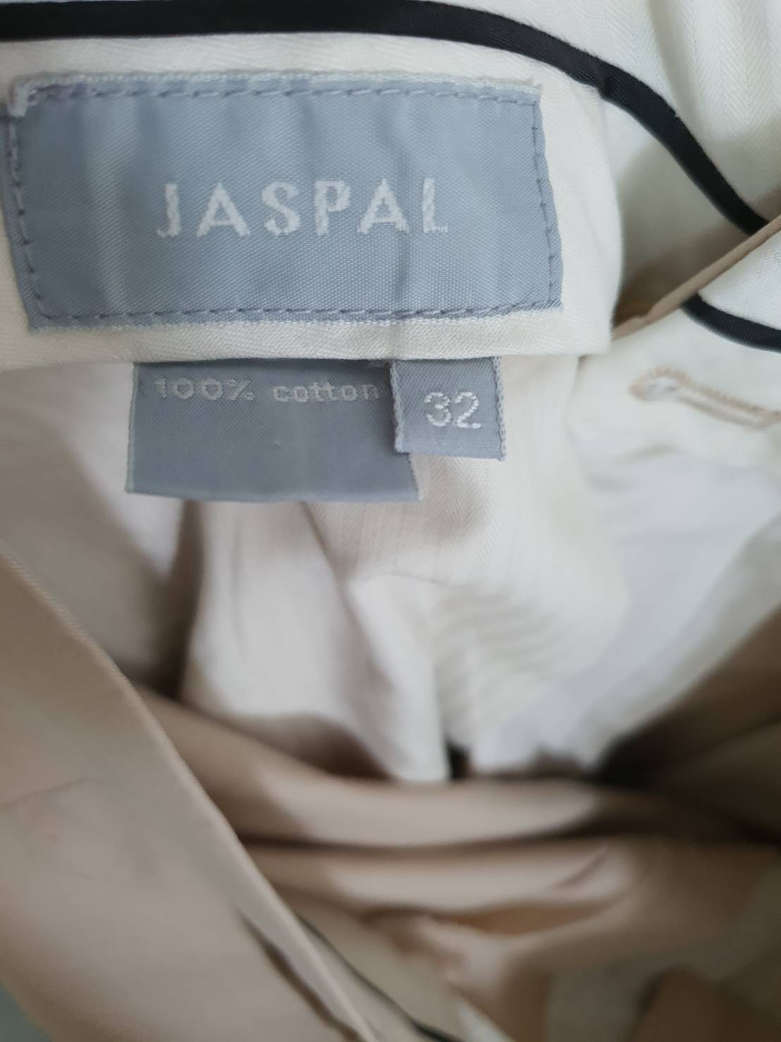 FF06357 กางเกงผ้า มือสอง สีเบจอ่อน jaspal เอว 32 นิ้ว
