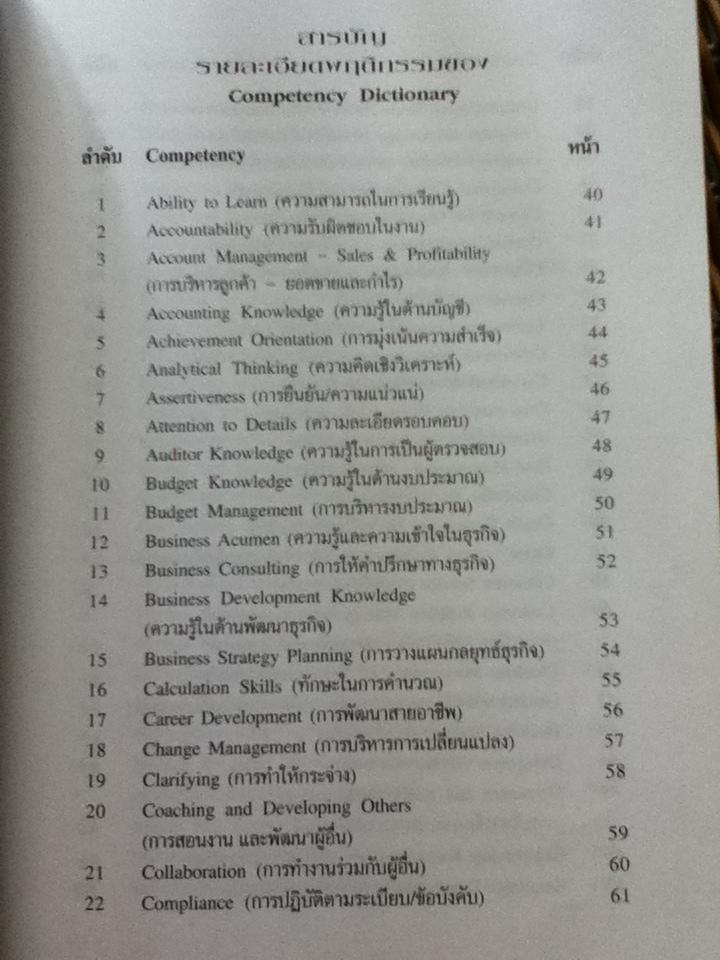 COMPETENCY DICTIONARY/ อาภรณ์ ภู่วิทยพันธุ์