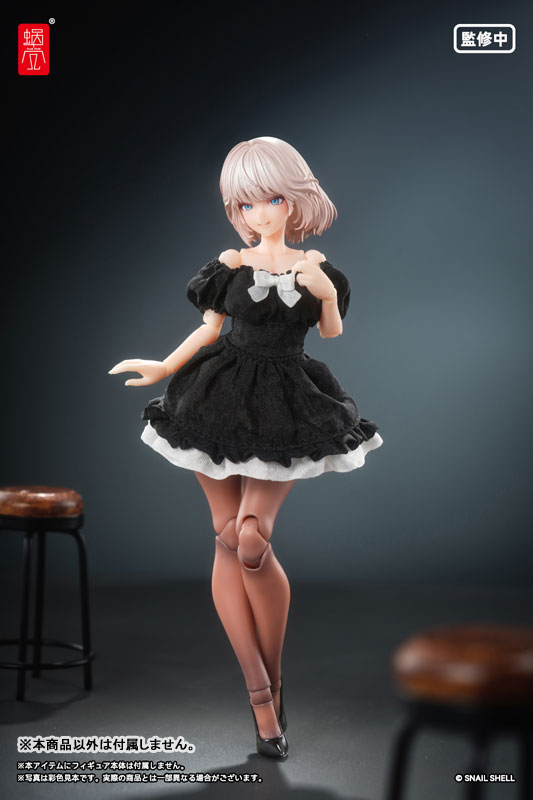 Puff Sleeves One-piece Dress (Black) (DOLL ACCESSORY)(Pre-order)