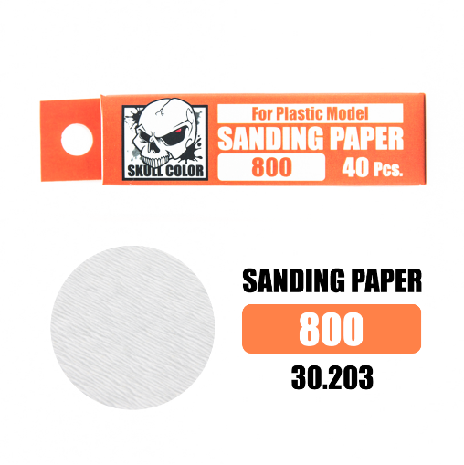 SK30.203 กระดาษทรายเบอร์ 800 สีส้ม Skull Color Sanding Paper (40แผ่น)