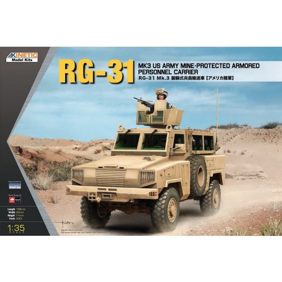 โมเดลรถหุ้มเกราะ Kinetic Model 1/35 KI-K61012 RG-31 MK3 US Army MAPC with Bonus Pack: US Soldiers Check Point Iraq