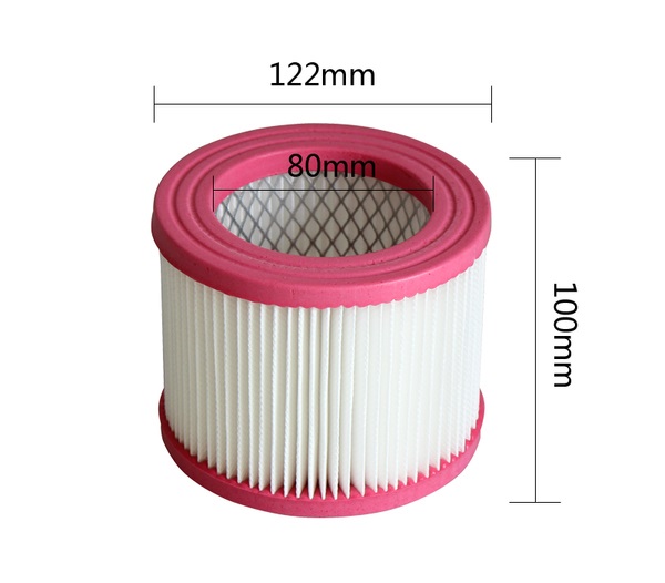 HF0012 ไส้กรองฝุ่น สำหรับเครื่องดูดฝุ่นทรงกระบอก ขนาด 122x100 มม. เส้นผ่านศูนย์กลางขอบใน 80 มม. (I.D. 80 มม.)