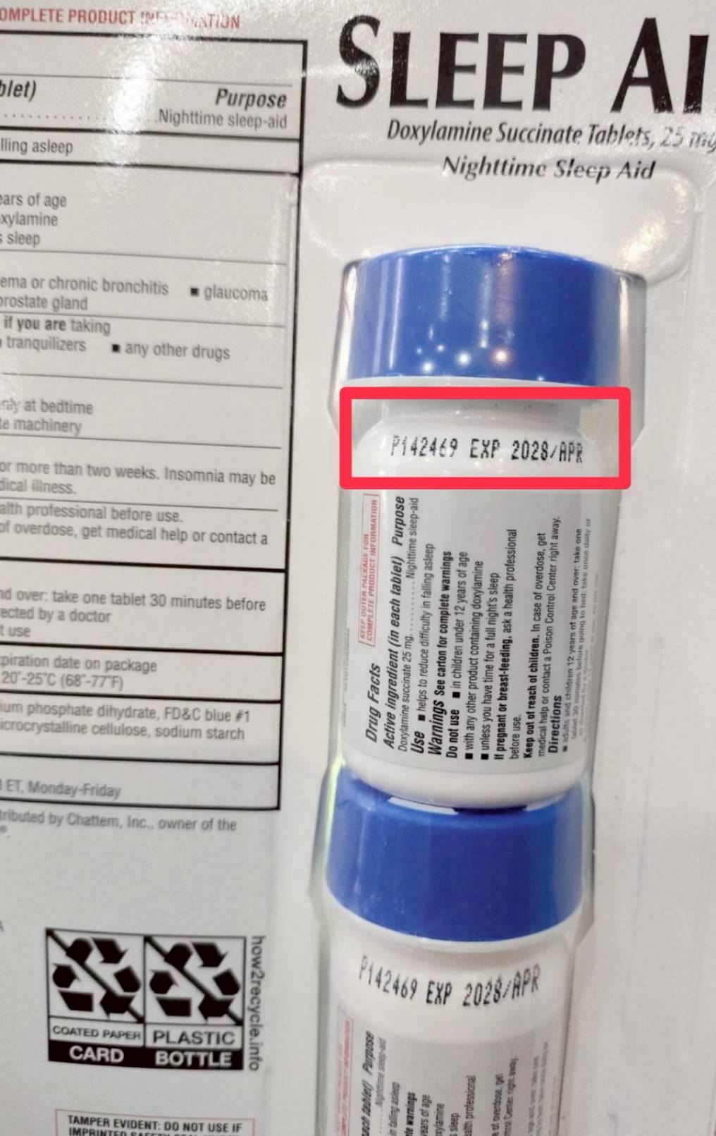kirkland sleep aid 96 tablets แพคคู่ ( 2 x 96 Tab ) ( 192tablets )