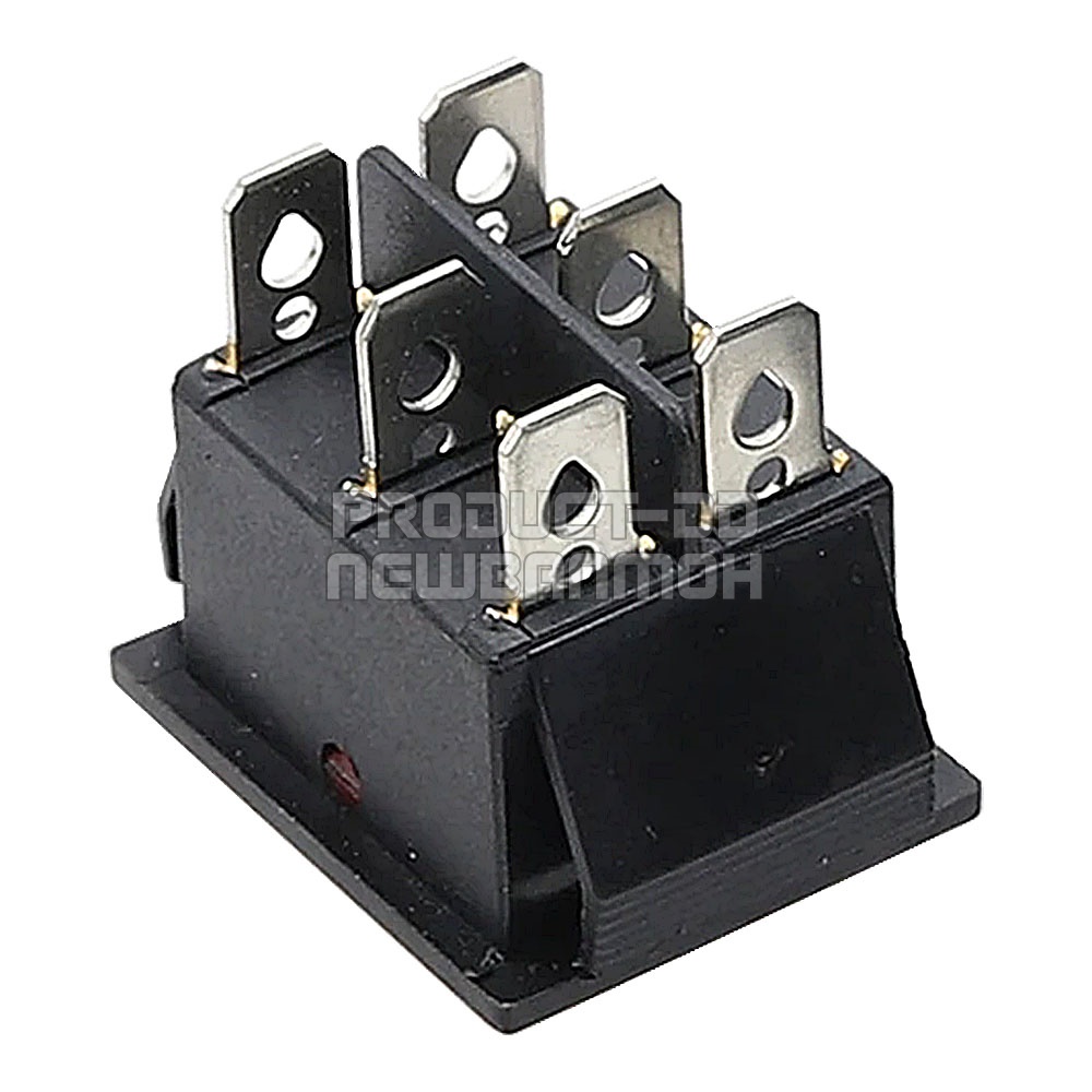 KCD4 สวิตช์กระดก ON-OFF (I-O) 6 ขา สีแดงมีไฟ 16A 250V AC