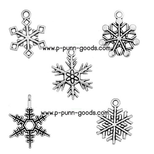 จี้เกล็ดหิมะ (Snowflake) สีเงินโบราณ