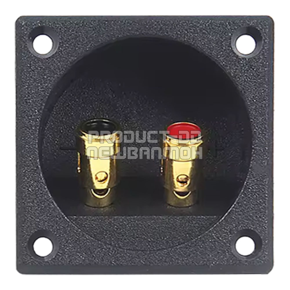 แท็ปลำโพง 2P ทรงเหลี่ยมขนาด 5.7x5.7 ซม. ขั้วสปริงแบบกดสีทอง