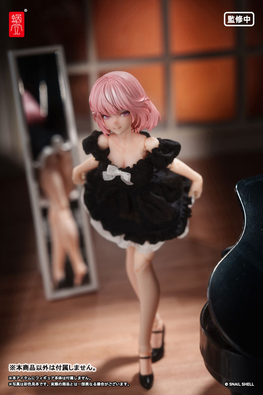 Puff Sleeves One-piece Dress (Black) (DOLL ACCESSORY)(Pre-order)