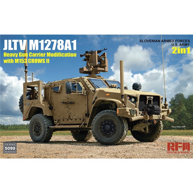 โมเดลรถหุ้มเกราะ Ryefield Model (RFM) 1/35 RM-5099 JLT M1278A1 HGC w/M153 CROWSII Slovenian Armed Forces U.S. Army 2in1