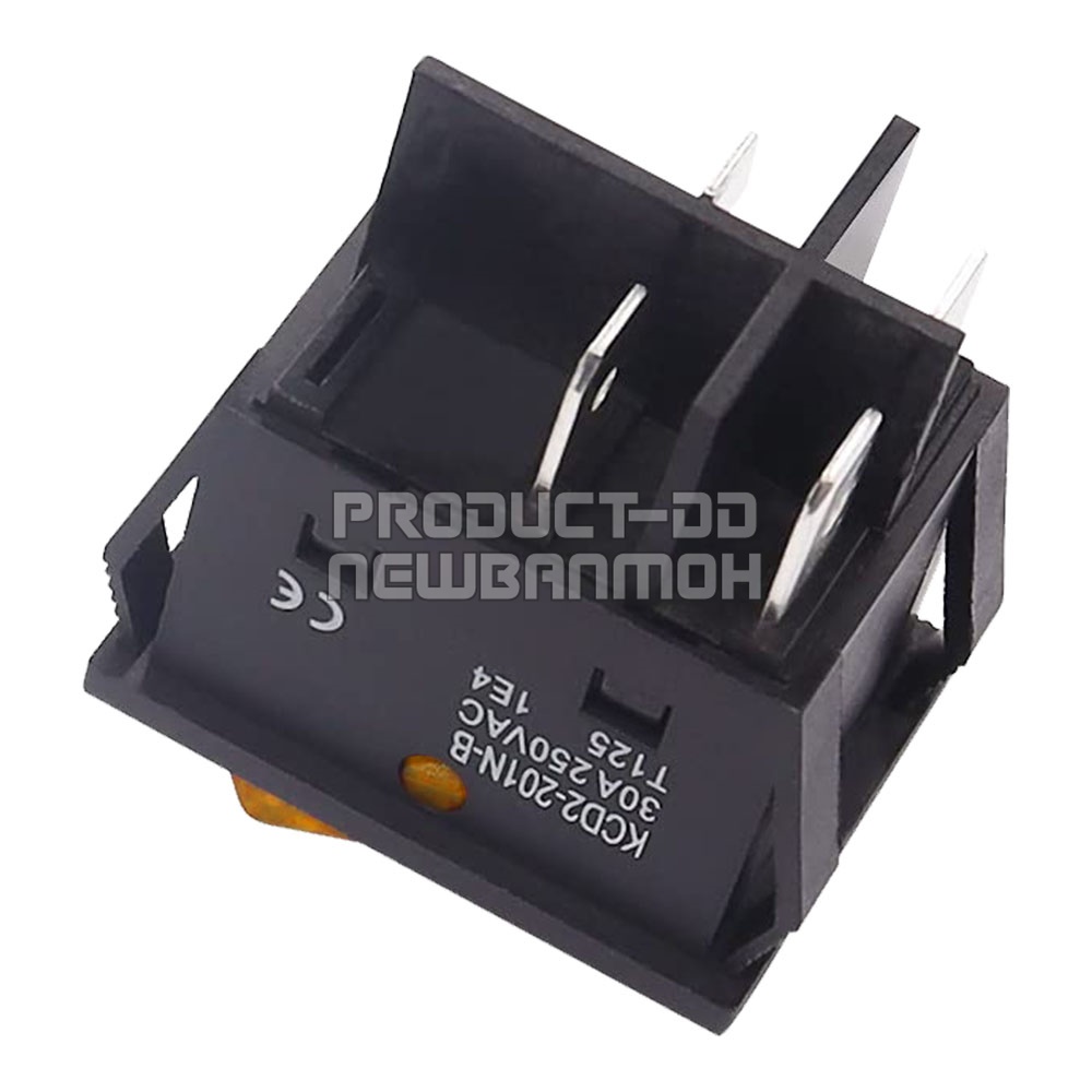 KCD4 สวิตช์กระดก ON-OFF (l-O) 4 ขา สีส้มมีไฟ 30A 250V AC