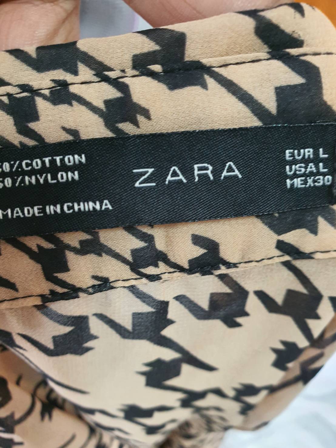 FF06734 เสื้อชีฟอง สีน้ตาล มือสอง zara อก 34 นิ้ว