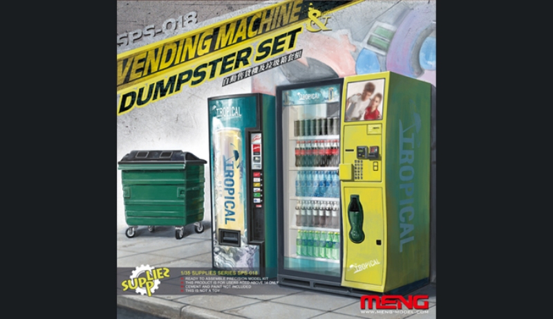 โมเดลอุปกรณ์ประกอบฉาก Meng Model ขนาด 1/35 SPS-018 Vending Machine & Dustbin Set