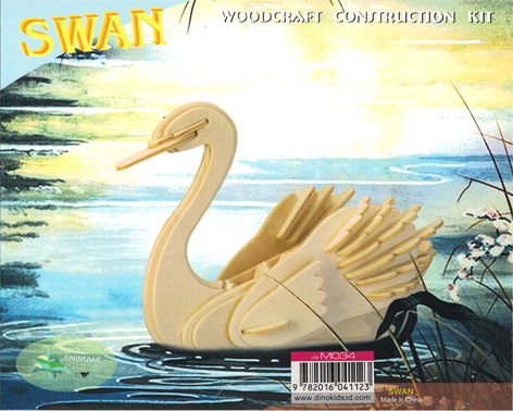 Dinokids3D ตัวต่อไม้ 3 มิติ หงส์ Swan จิ๊กซอว์ไม้ โมเดลไม้ 3 มิติ