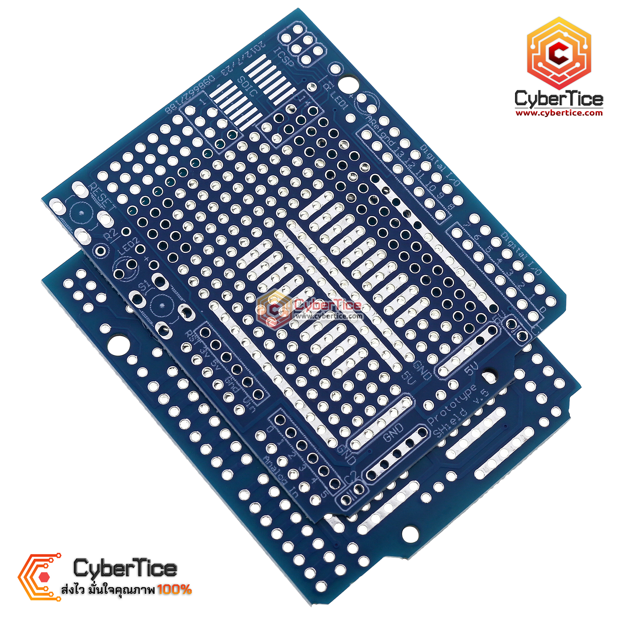 PCB Phototype Arduino UNO R3 Shield สีน้ำเงิน 2.54mm - ขาย Arduino ...