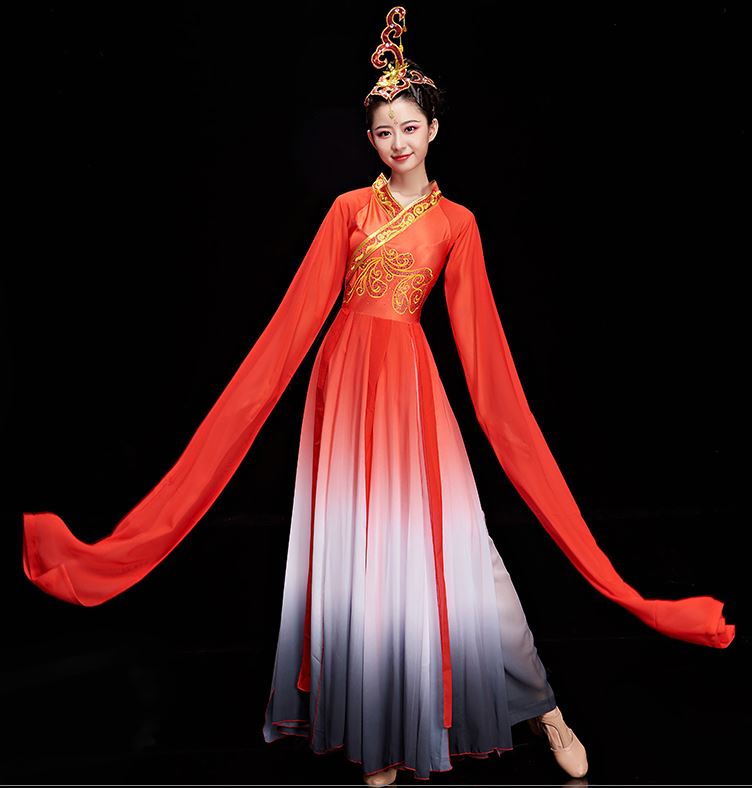 ชุดฟ้อนรำสตรีจีนแบบโบราณ 古典舞演出服女 Chinese Women Classical Dance Dress