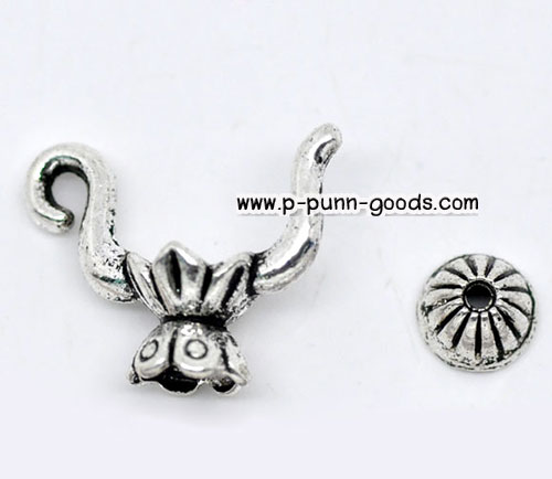 ฝาครอบลูกปัด ชุดกาน้ำชาโบราณ สีเงินโบราณ