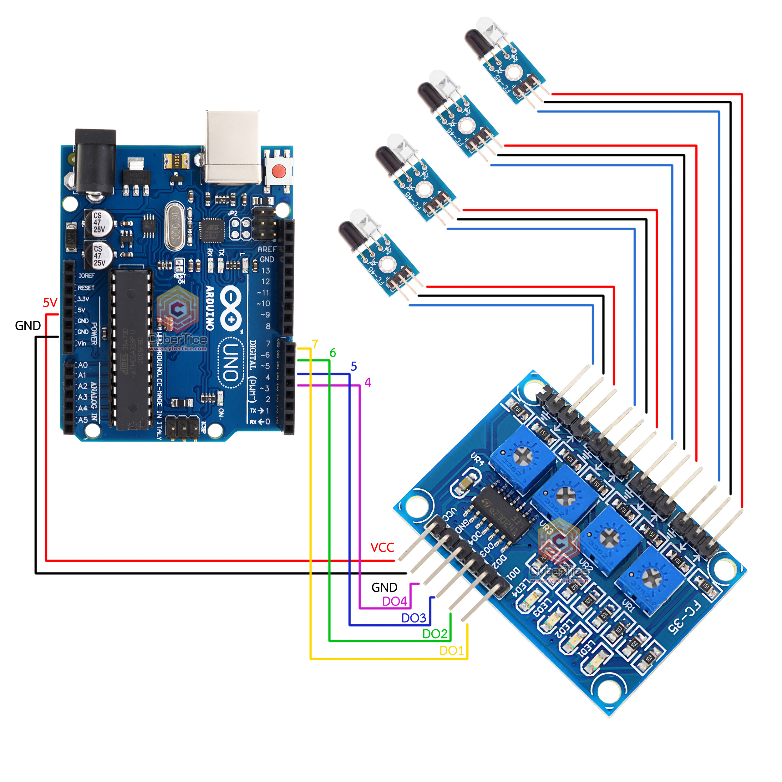 สอนใช้งาน Arduino Tracking Sensor 4 Channal for Smart Car เซ็นเซอร์ตรวจ ...