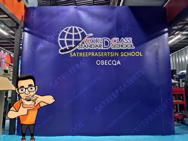 Backdrop แบ็คดรอปออกบูท พร้อมกระเป๋าลาก