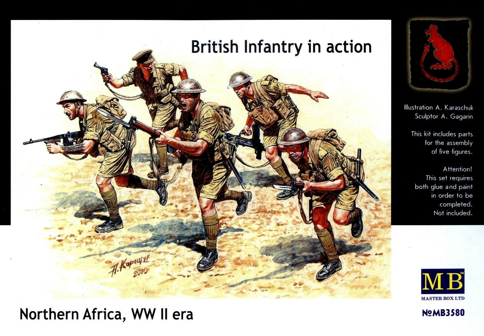 โมเดลฟิกเกอร์ Master Box ขนาด 1/35 MB3580 WWII British Infantry in Action , Northen Africa