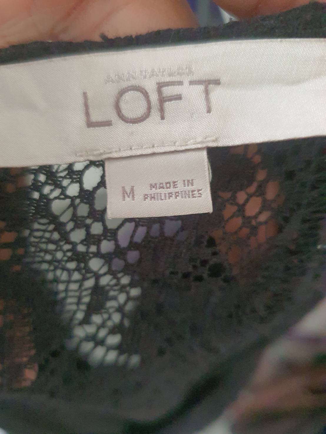 FF06105 เสื้อแฟชั่น ลูกไม้ สีดำ แบรนด์ ANN TAYLOFT อก 38-40 นิ้ว