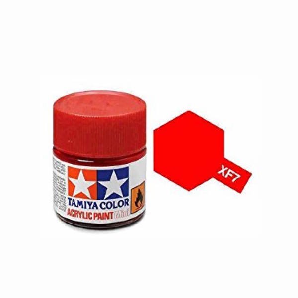 สีทาโมเดลสูตรน้ำอะคริลิกทามิย่า Tamiya Acrylic XF-7 Flat Red (10 ml)