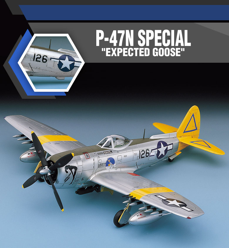 โมเดลเครื่องบิน Academy ขนาด 1/48 AC12281 (2206) P-47N SPECIAL EXPECTED GOOSE