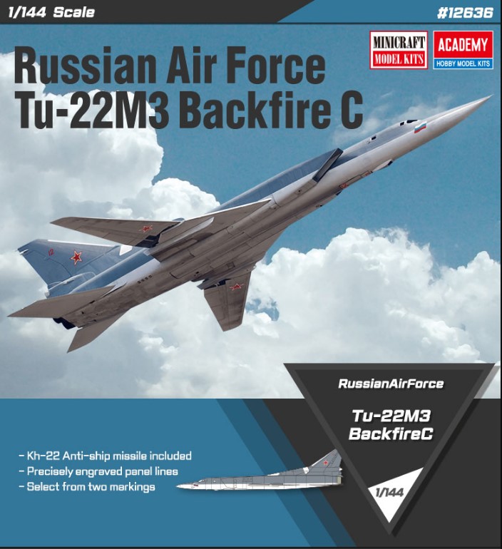 โมเดลเครื่องบิน Academy Model 1/144 AC12636 TUPOLEV TU-22M BACKFIRE