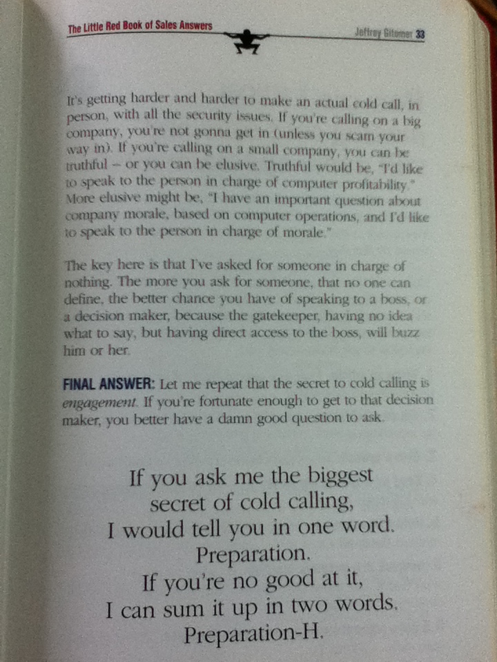 LITTLE RED BOOK of SALES ANSWERS/ Jeffrey Gitomer