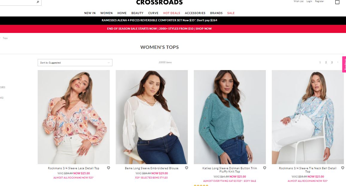 FF03273 เสื้อแฟชั่น มือสอง แบรนด์ crossroads อก free 38-42 นิ้ว