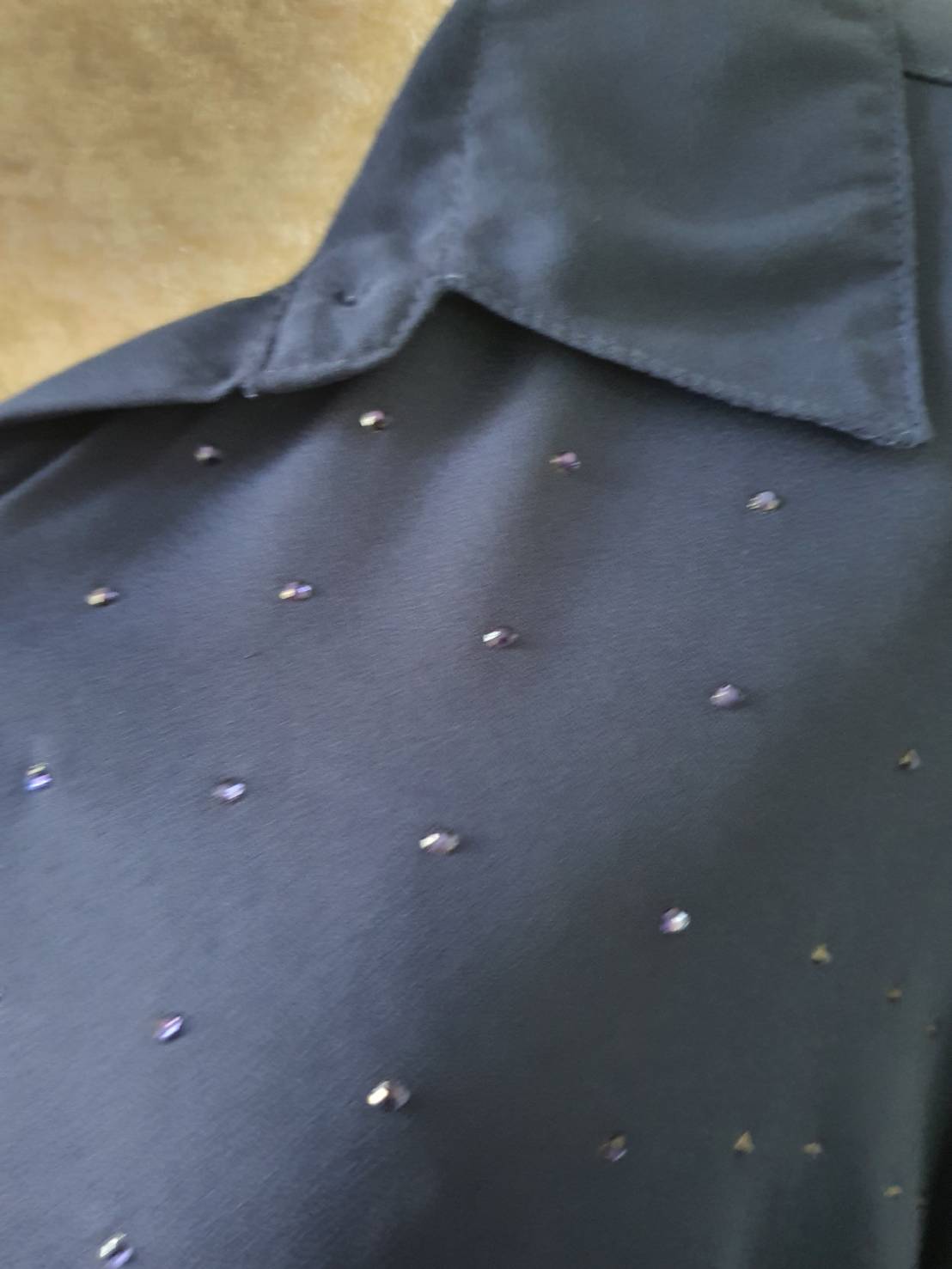 FF06216 เสื้อเชิ้ตชีฟอง สีน้ำเงินกรมท่า มือสอง GEORGE อก 54 นิ้ว
