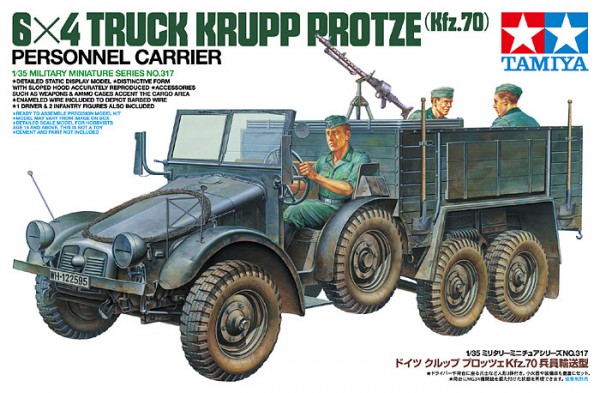 โมเดลรถทามิย่า ขนาด 1/35 Tamiya TA35317 German 6x4 Truck Krupp Protze with 3 Figures