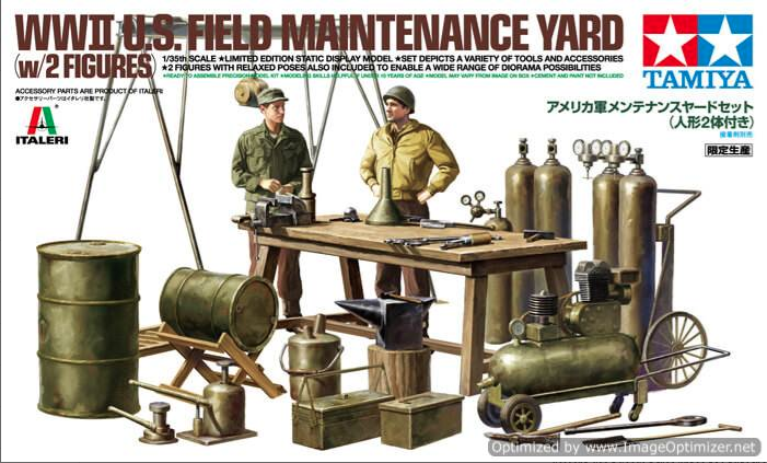 โมเดลฟิกเกอร์ทหาร Tamiya ขนาด 1/35 TA25106 WWII US Field Maintenance Yard
