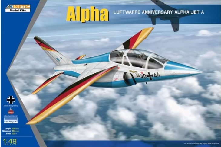 โมเดลเครื่องบินรบ Kinetic Model 1/48 KI-K48087 Luftwaffe Anniversary Alpha Jet A Alpha