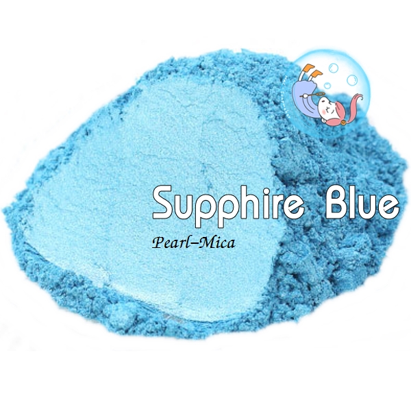 Color Blue : Supphire Blue mica pearlescent pigment/ สีฟ้าซัลไฟท์ ผงละเอียดมีประกาย