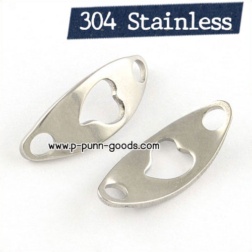 จี้ตัวเชื่อม รูปหัวใจ สแตนเลส 8x20 ซม. (Stainless Steel)