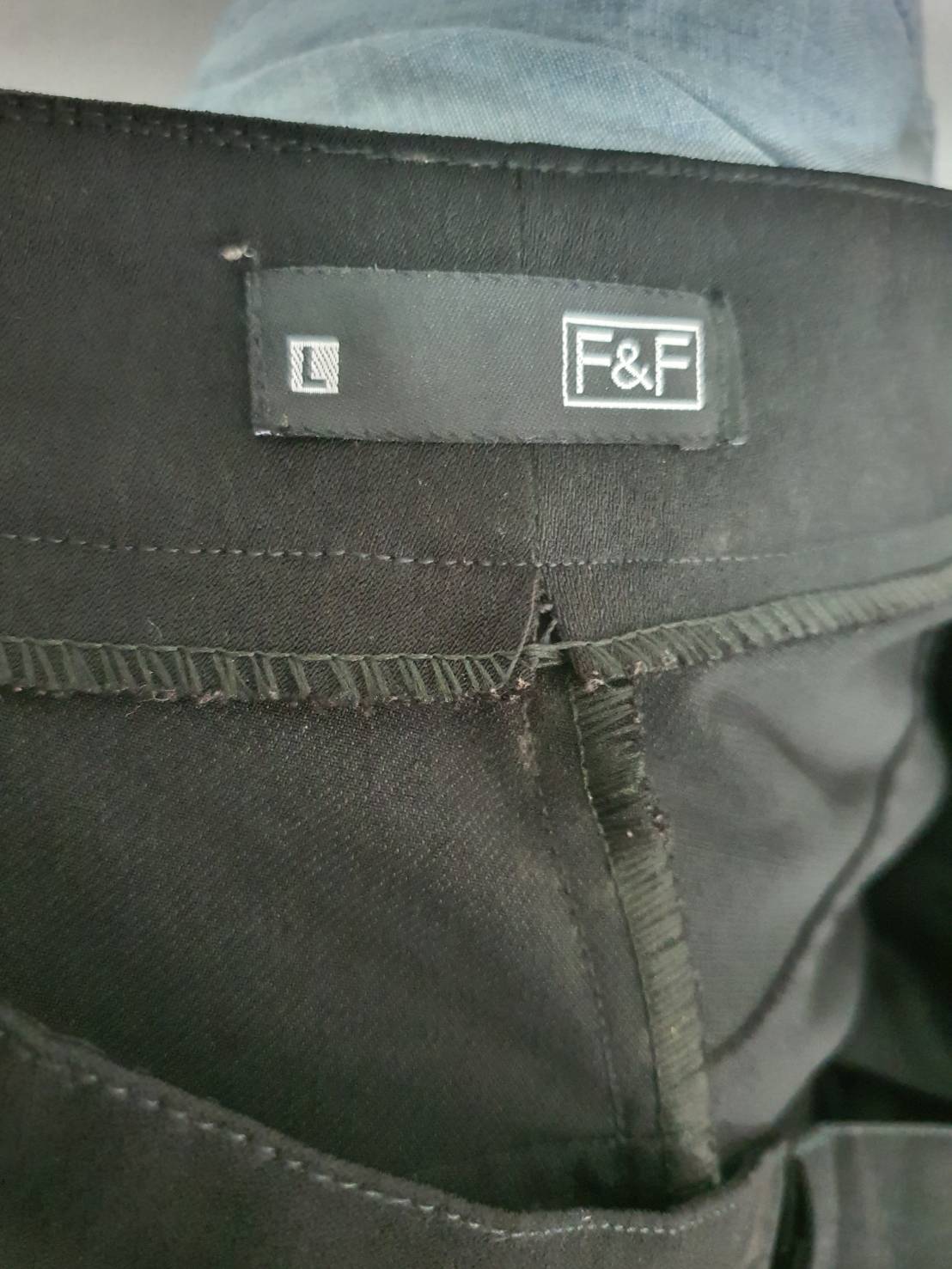 FF06360 กางเกงผ้ามือสอง สีดำ แบรนด์ F&F อก 32 นิ้ว