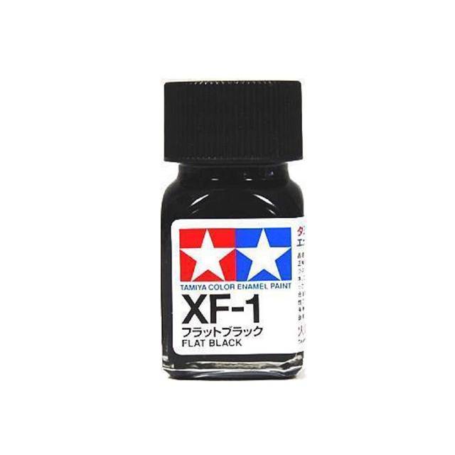 สีทาโมเดล สูตรน้ำมัน สีอีนาเมล สีเพ้นฟิกเกอร์ ทามิย่า Tamiya Enamel XF-1 Flat Black (10 ml)