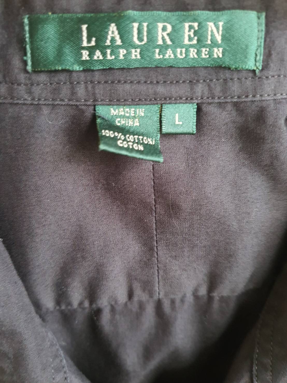 FF06467 เสื้อเชิ้ตมือสอง สีดำ RALPH LAUREN อก 42 นิ้ว