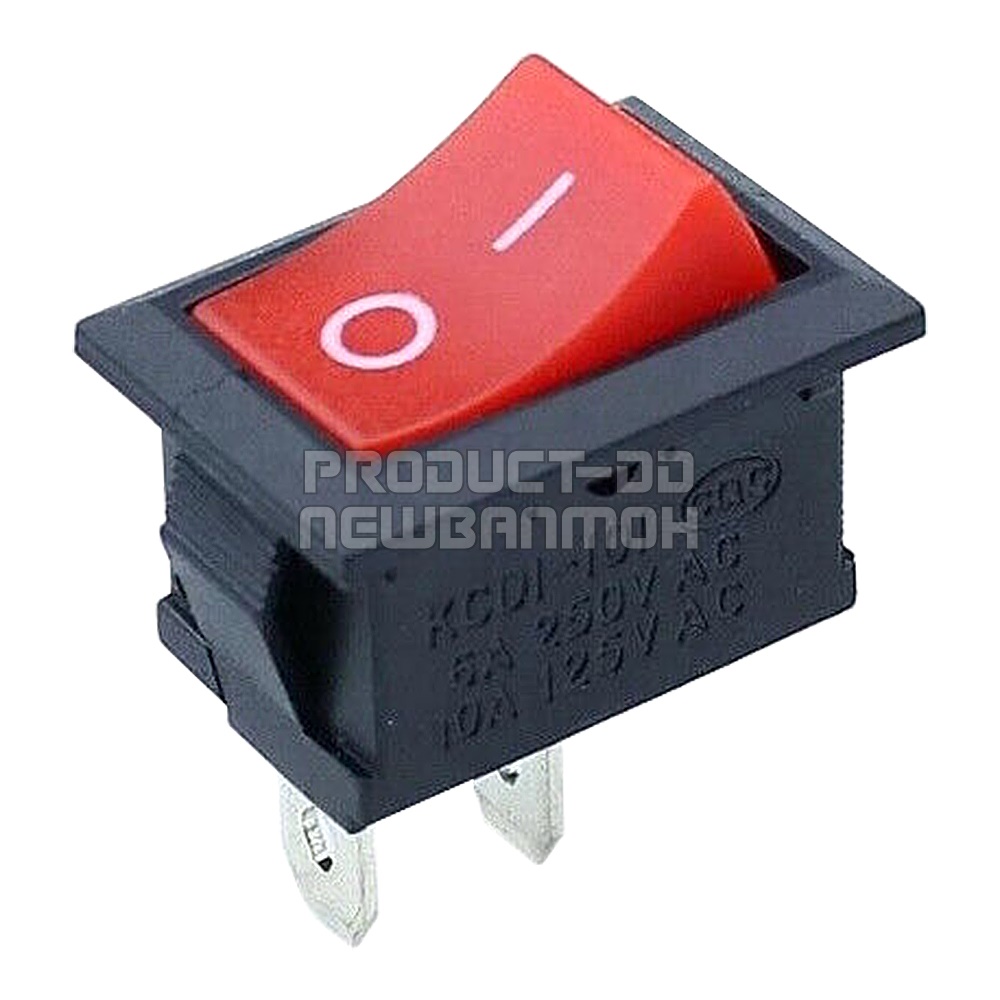 KCD1 สวิตช์กระดก ON-OFF (I-O) 2 ขา สีแดง 6A 250V AC