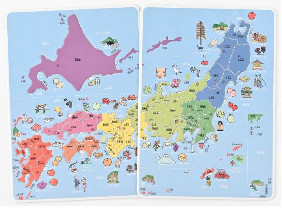 [สื่อการสอนภาษาญี่ปุ่น] แผนที่จิ๊กซอว์ประเทศญี่ปุ่น ジグソーとかるたでよくわかる デラックス日本地図パズル Deluxe Japan Map Puzzle