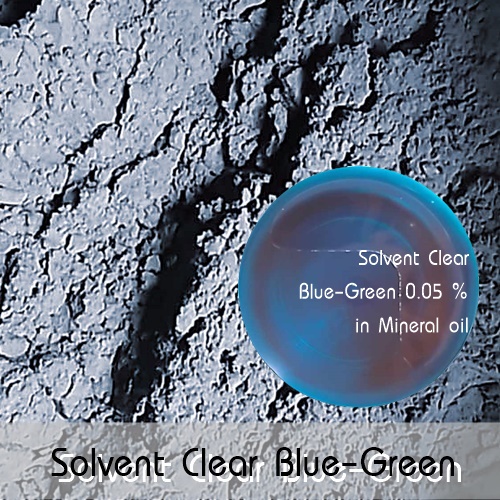Color Green :Solvent Clear Blue-Green สีเขียวแกมฟ้าโฃเวนท์ใสD & C Green 6/C.I. Solvent Green 3 /CI 61565 ผงละเอียด ละลายน้ำมันได้โปร่งใส